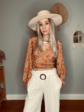 Load image into Gallery viewer, Silk bell sleeve top orange