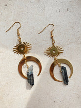Load image into Gallery viewer, Celestial Moon Smoky Quartz Earrrings earrings