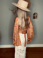 Load image into Gallery viewer, Silk bell sleeve top orange