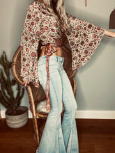 Load image into Gallery viewer, Silk bell sleeve top red