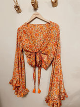 Load image into Gallery viewer, Goddess frill sleeve top orange