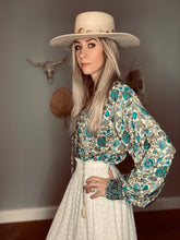 Load image into Gallery viewer, Boho Blouse blue