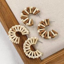 Load image into Gallery viewer, Bella bamboo hoop earrings