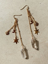 Load image into Gallery viewer, Sun &amp; Moon quartz earrings