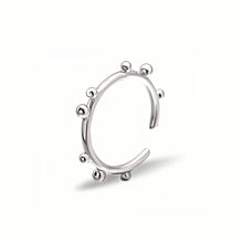 Load image into Gallery viewer, Beaded silver Band Ring