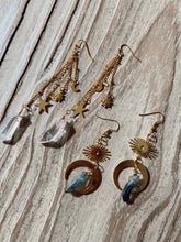 Load image into Gallery viewer, Celestial Moon Smoky Quartz Earrrings earrings