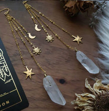 Load image into Gallery viewer, Sun &amp; Moon quartz earrings