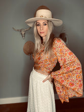 Load image into Gallery viewer, Silk bell sleeve top orange
